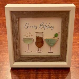 Framed Sea Glass & Sea Pottery Art – One of a Kind Cocktail Deckr